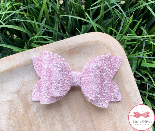 PEARLY SUGAR GLITTER BOW - PINK