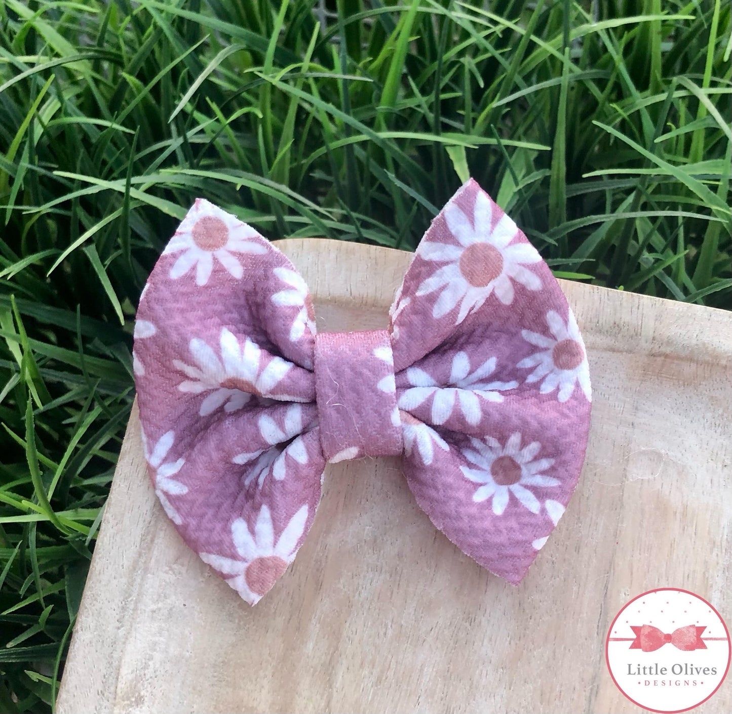 PURPLE DAISY SCRUNCHIE OR BOW