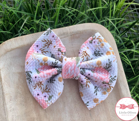 SPRING FLORAL SCRUNCHIE OR BOW