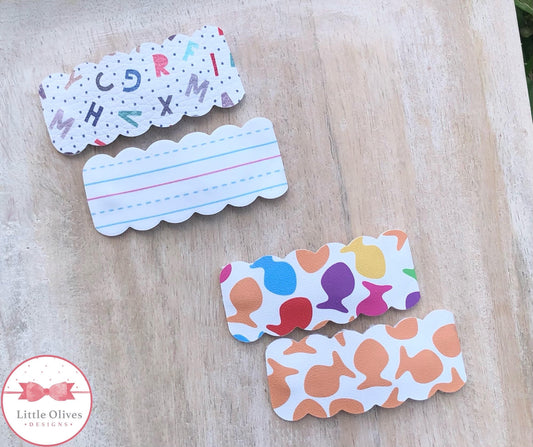 ALPHABET & FISH SCALLOPED SNAP CLIP SET