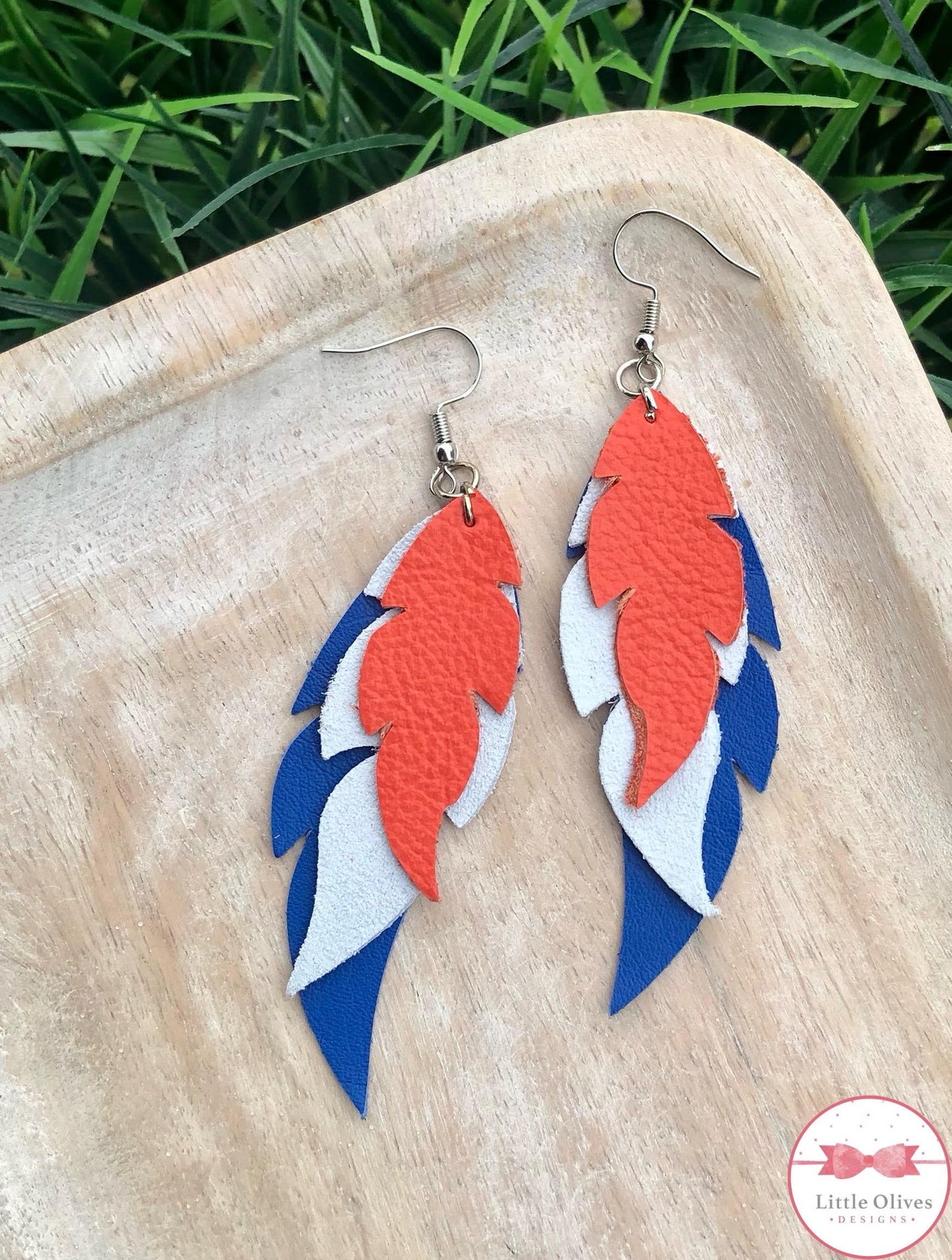 ASTROS THEMED FEATHER EARRINGS - BLUE