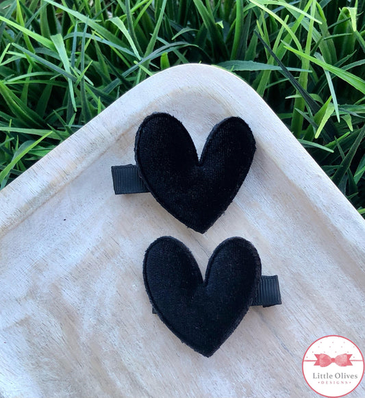 VELVET HEART PIGGY SET - BLACK