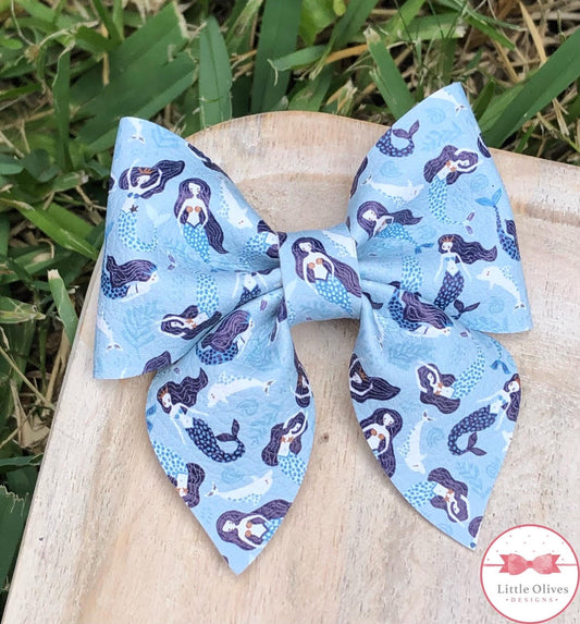 BLUE MERMAID SAILOR BOW