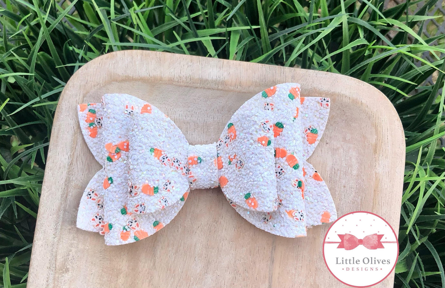 CARROTS GLITTER DOUBLE BOW