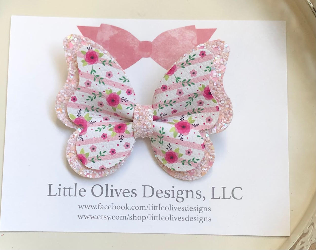 CHARLOTTE FLORAL BUTTERFLY BOW