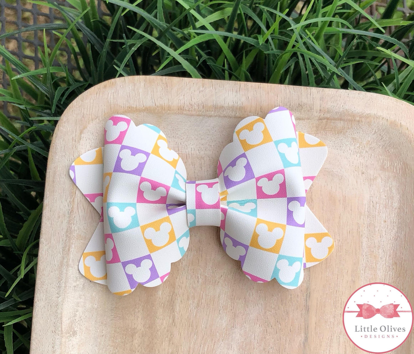 CHECKERED MOUSE MARIA BOW - MULTI