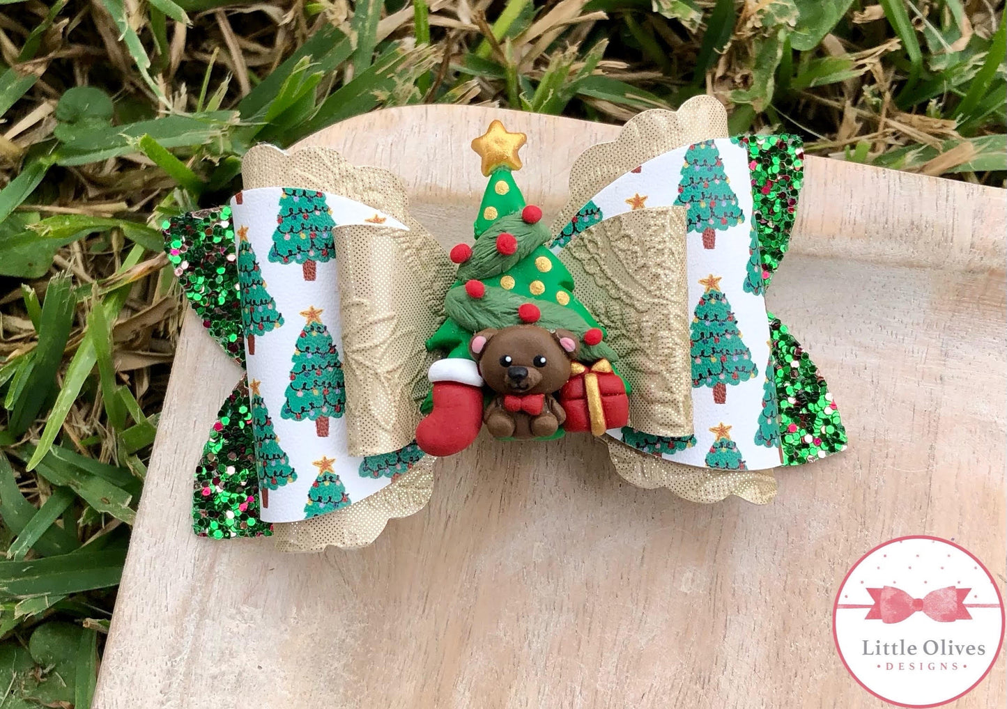 CHRISTMAS TREE CLAY BOW