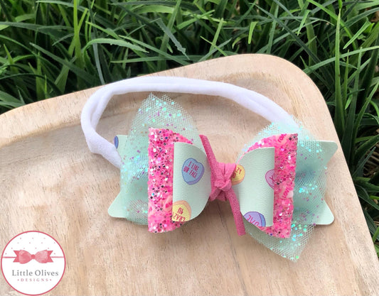 CONVERSATION HEARTS BABY HEADBAND