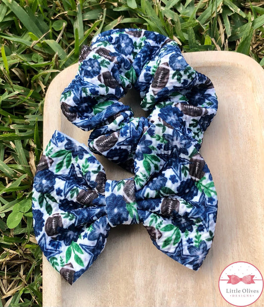 COW BOY WATERCOLOR SCRUNCHIE AND BOW