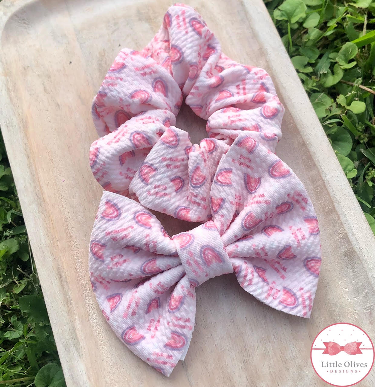 DADDY'S GIRL & MOMMY'S WORLD SCRUNCHIE OR BOW