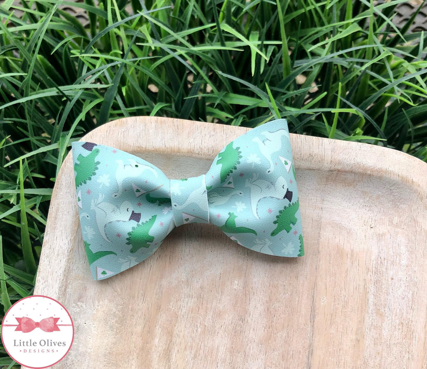 GREEN DINOS BOW TIE