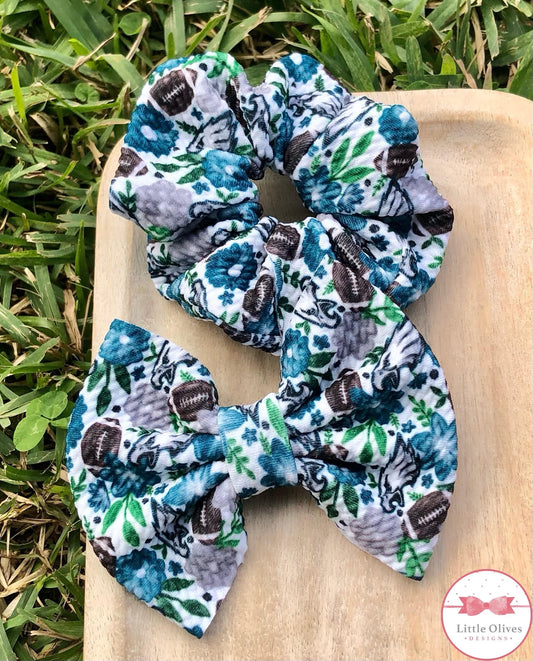 EAGLE WATERCOLOR SCRUNCHIE AND BOW
