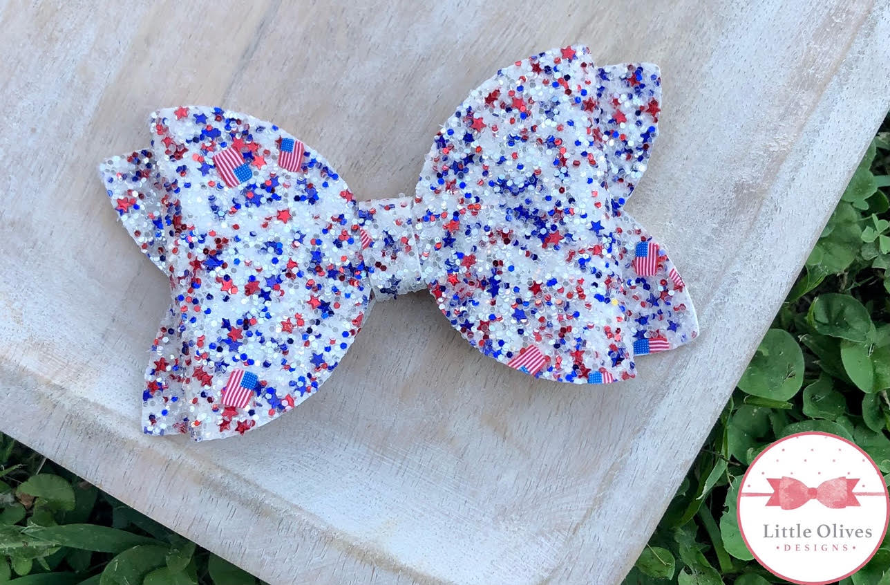 FLAG GLITTER BOW