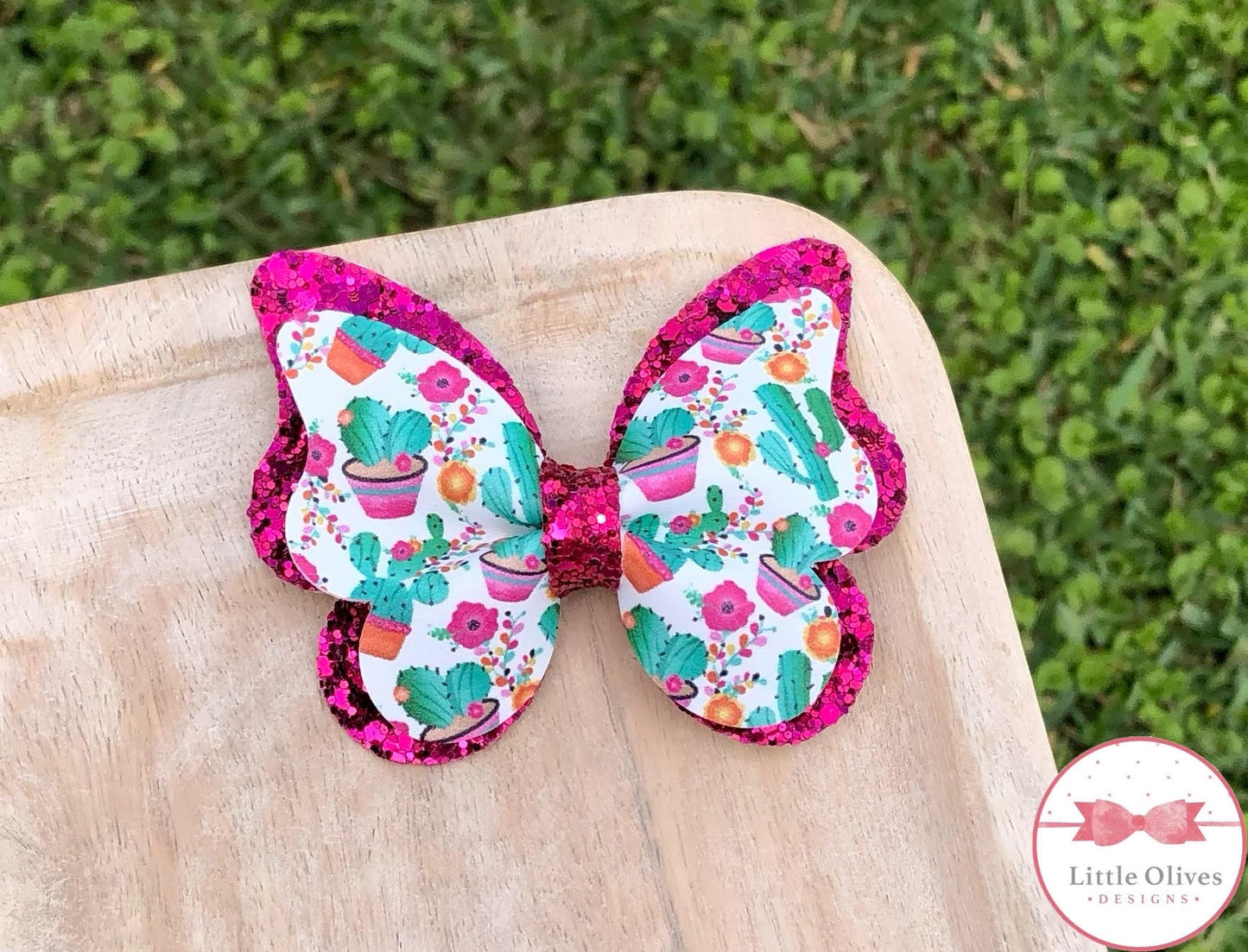 FLOWERING CACTUS BUTTERFLY BOW