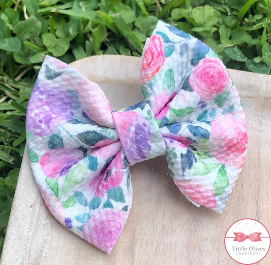 FLORAL FABRIC BOW