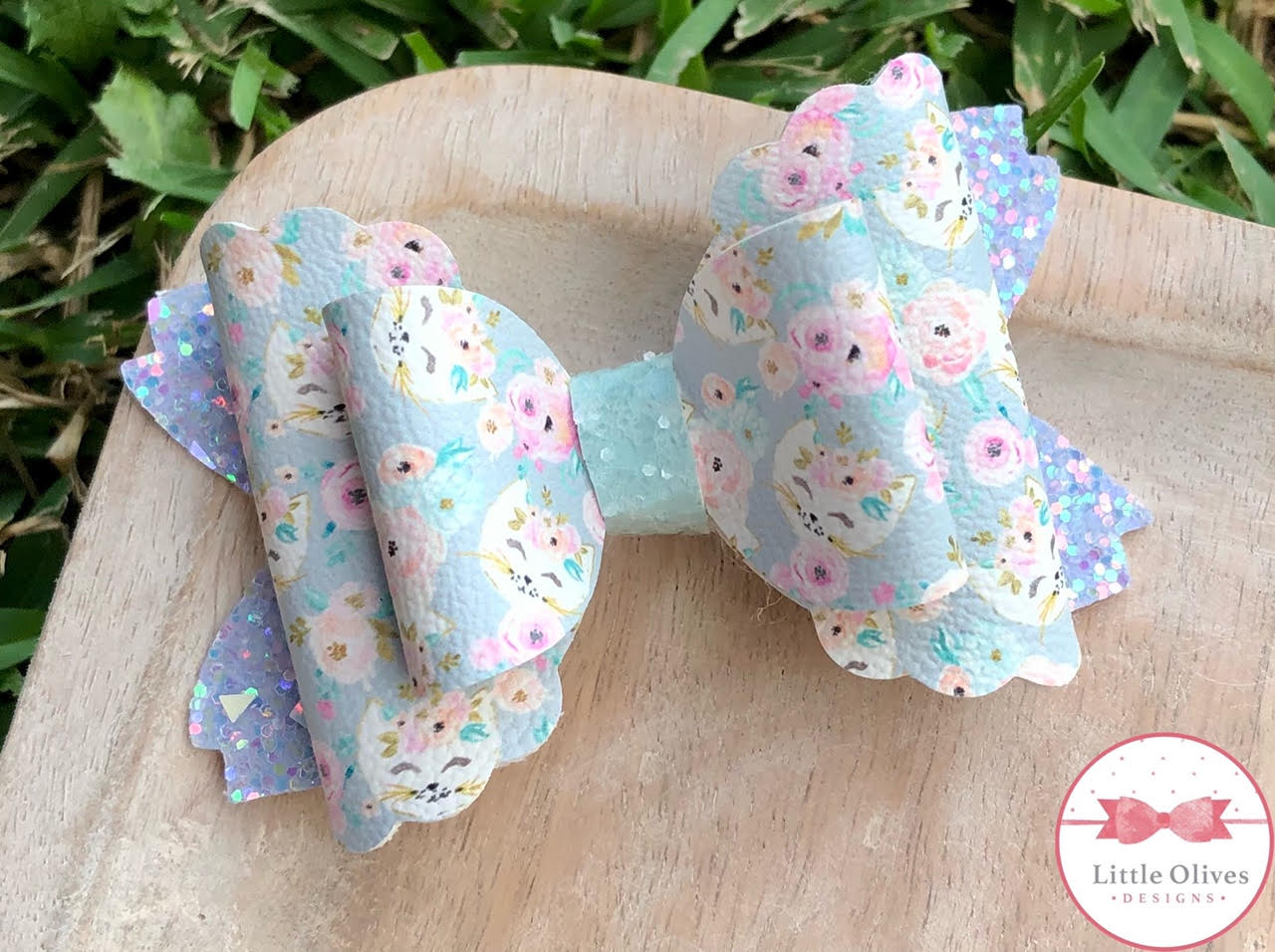 FLORAL KITTIES BOW