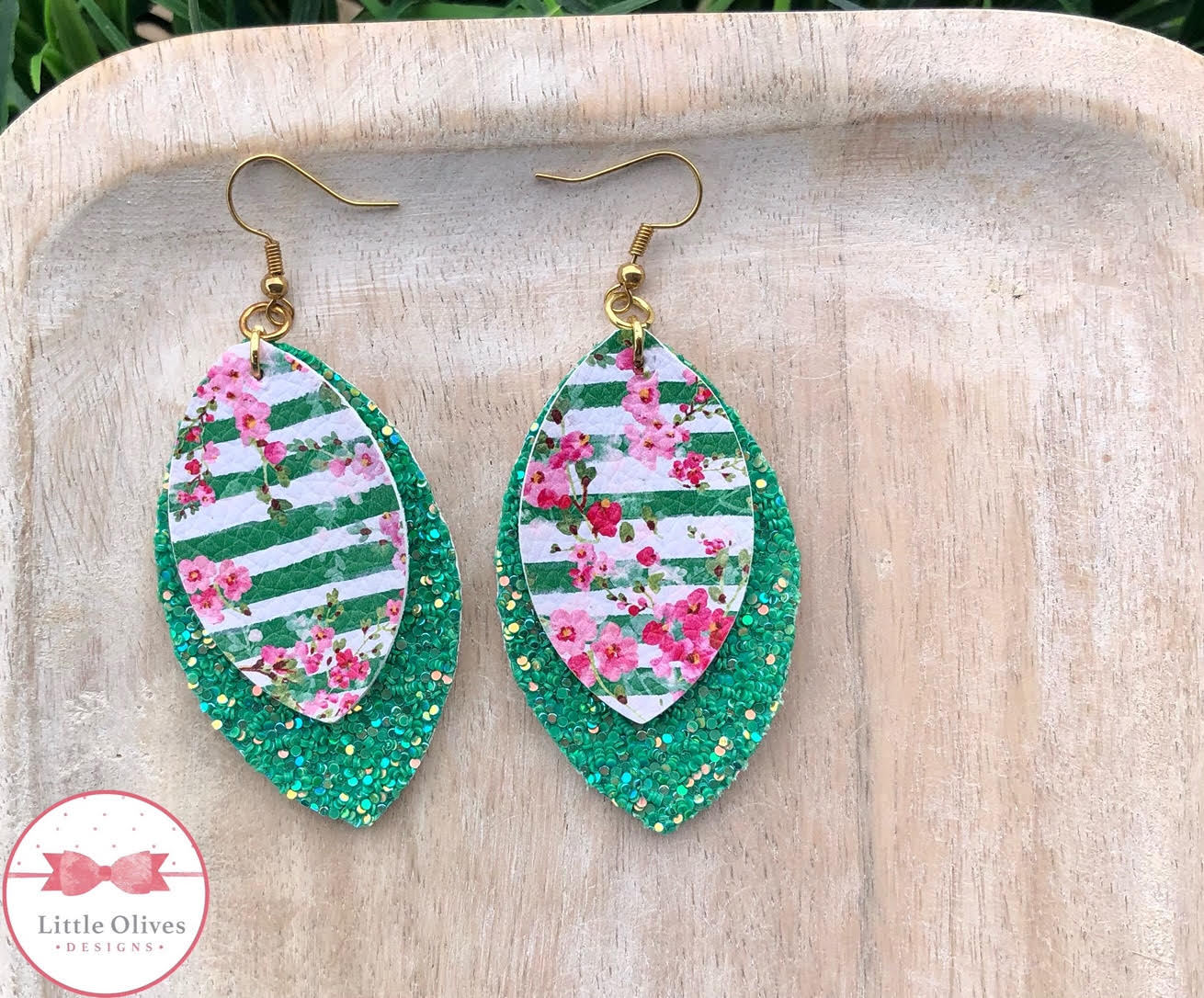 ST. PATRICK'S FLORAL FAUX EARRINGS