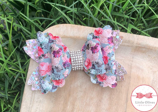 FRANCINE FLORAL BOW - BLING