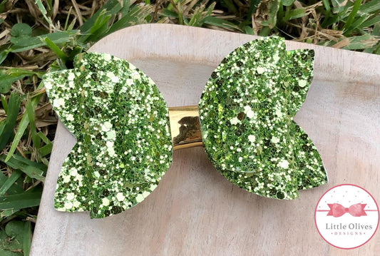 PERIDOT GLITTER BOW