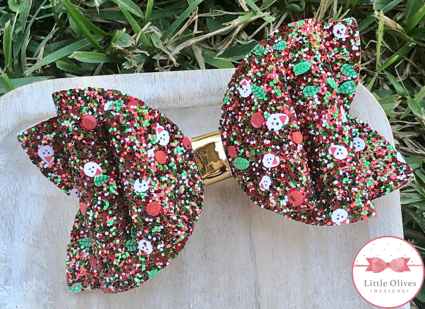 CHRISTMAS GLITTER CLAY BOW