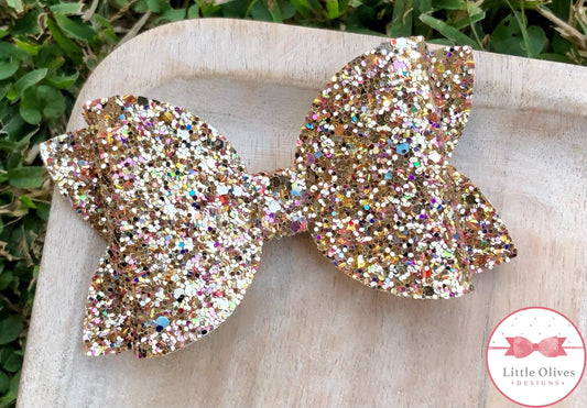 GOLD MULTI GLITTER BOW