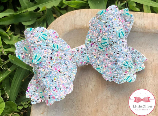 SEASHELL GLITTER BOW