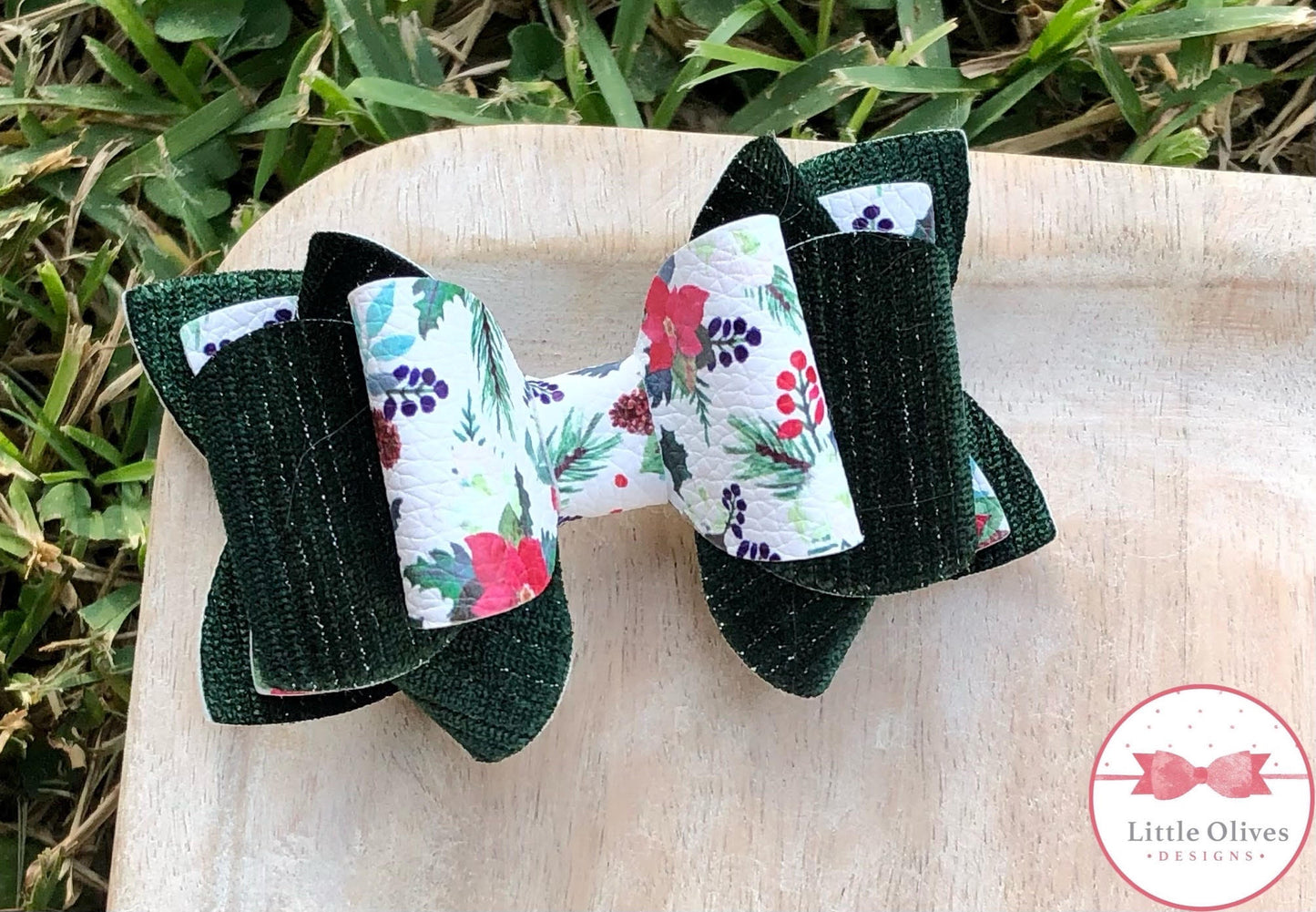 VELVET POINSETTIA BOW