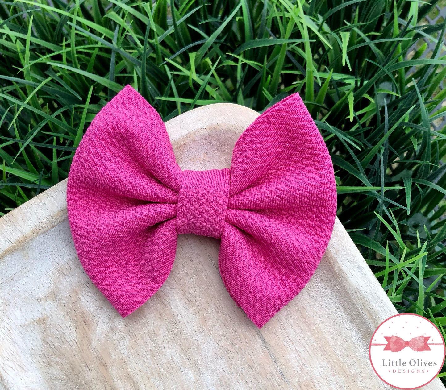 HOT PINK FABRIC BOW