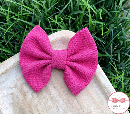 HOT PINK FABRIC BOW