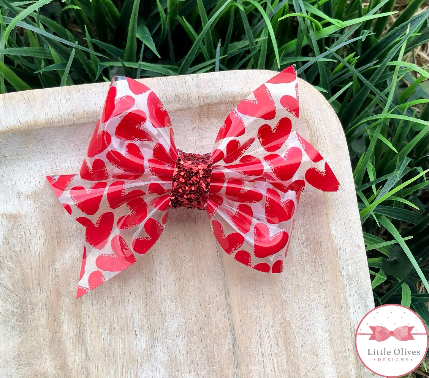 RED HEARTS JELLY LARKIN BOW