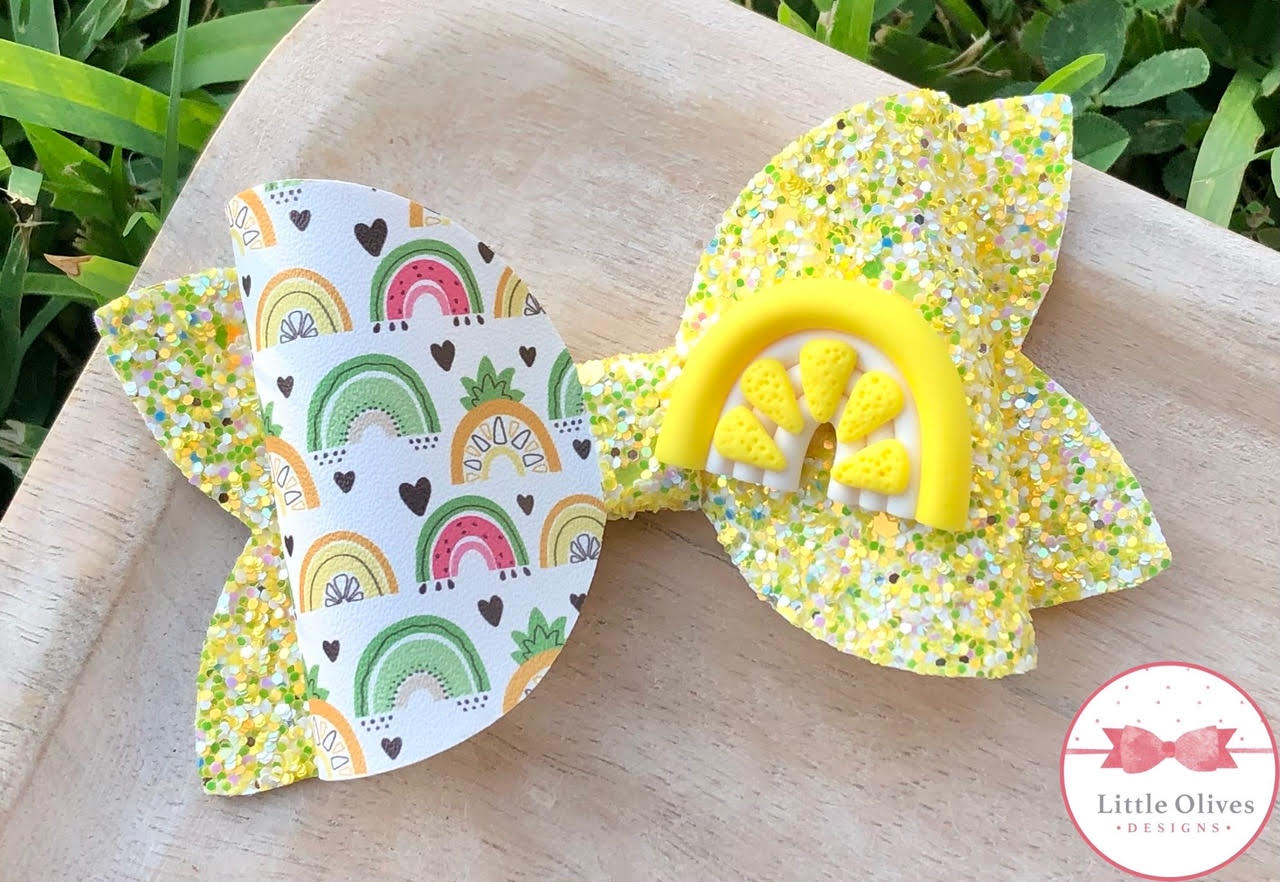 LEMON RAINBOW CLAY BOW