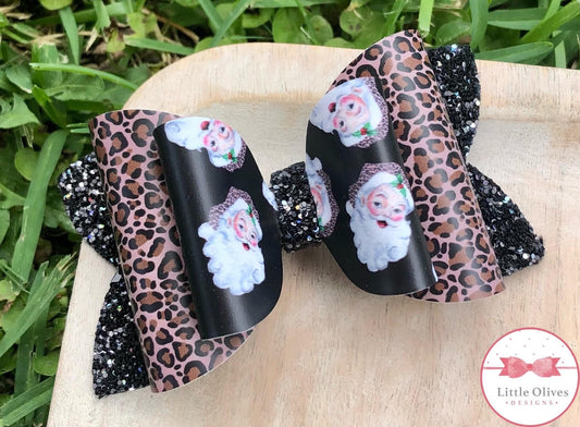 LEOPARD SANTA DOUBLE BOW