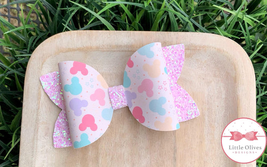 MOUSE HEADS BOW - PINK