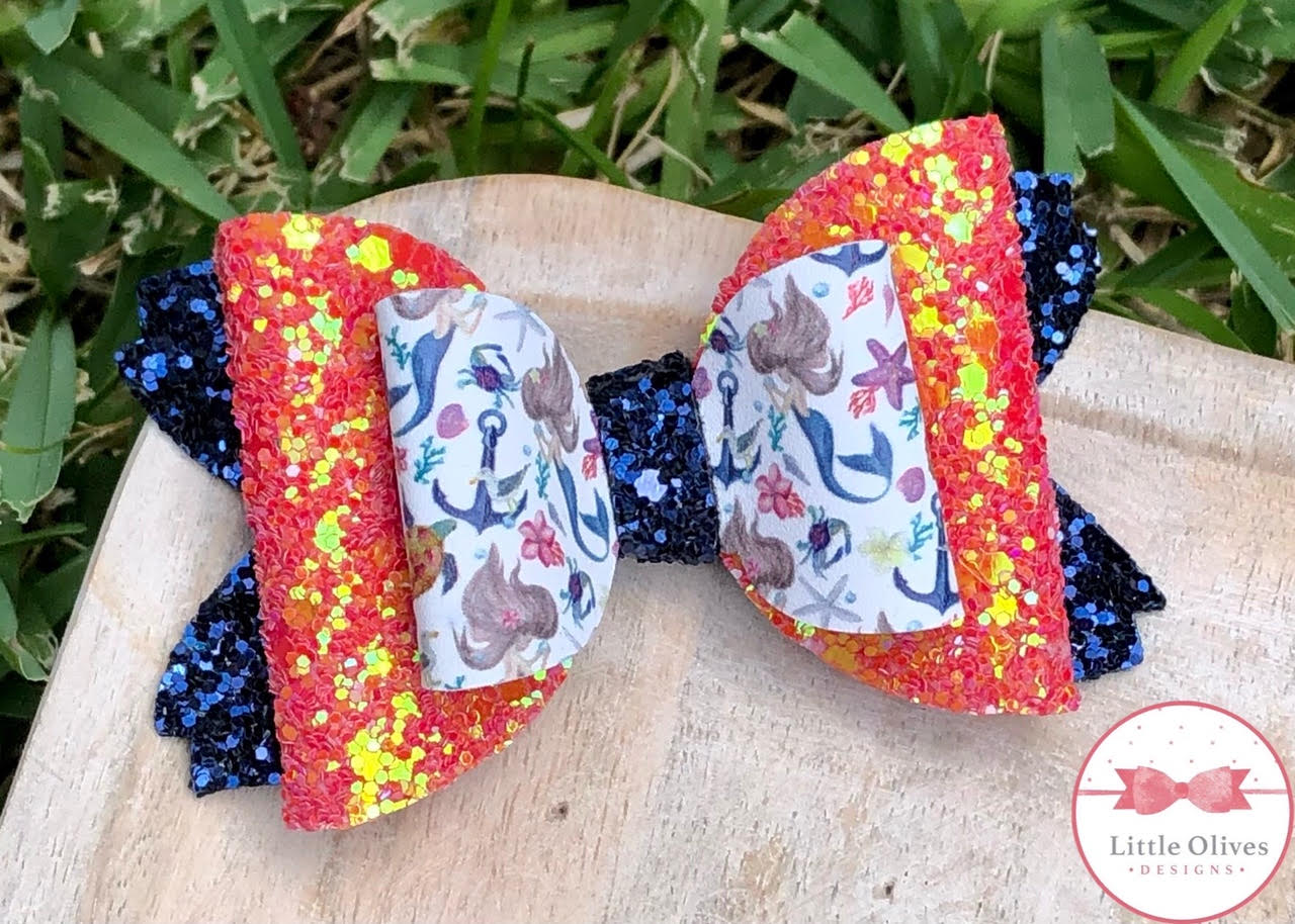 NAVY MERMAID BOW