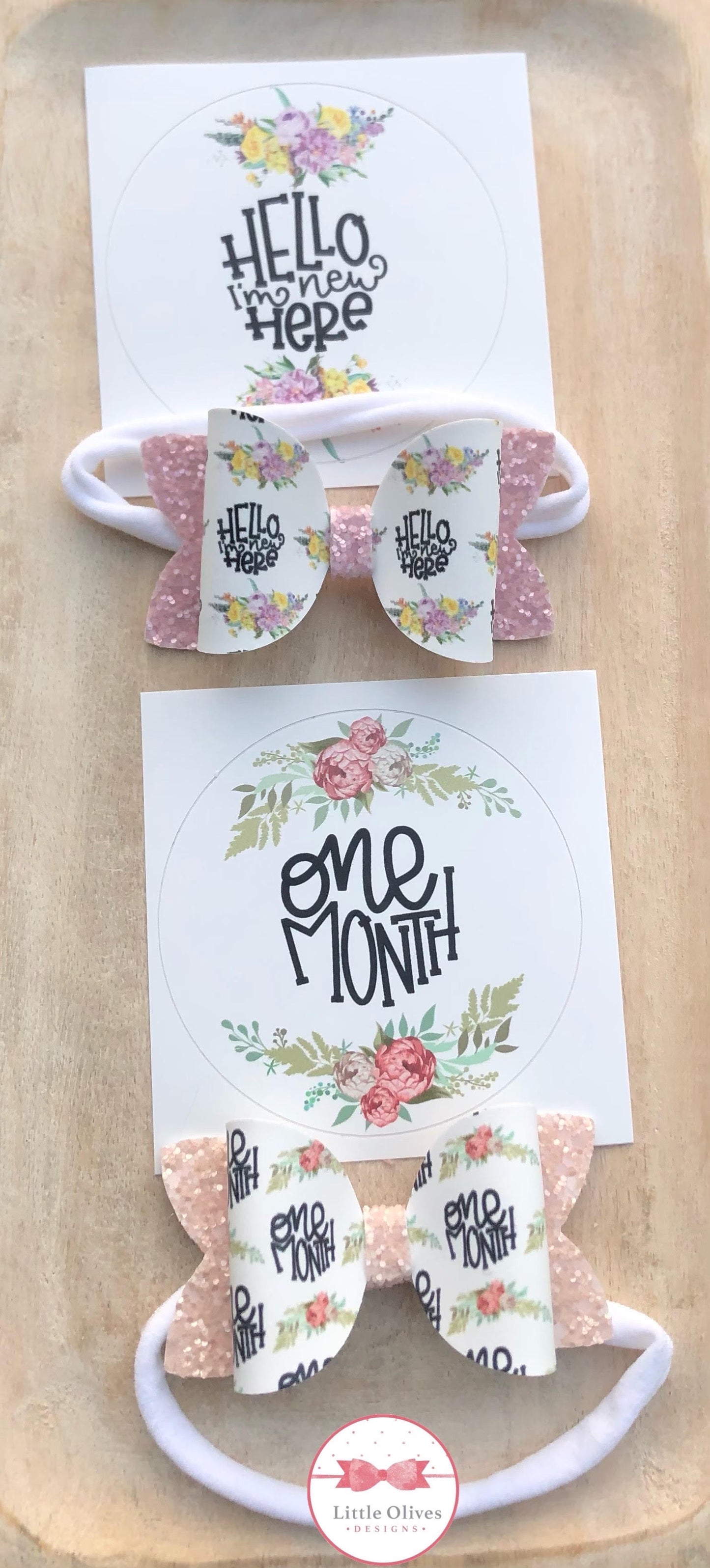 BABY MONTHLY MILESTONE BOW & STICKER SET