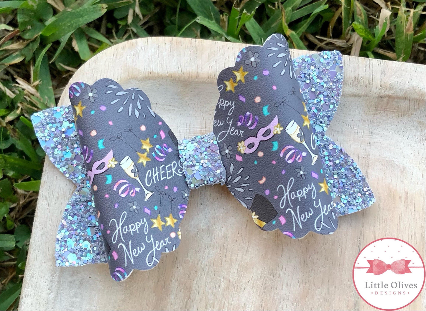 NEW YEAR'S CELEBRATION BOW - GREY