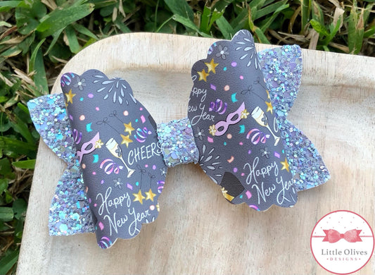 NEW YEAR'S CELEBRATION BOW - GREY