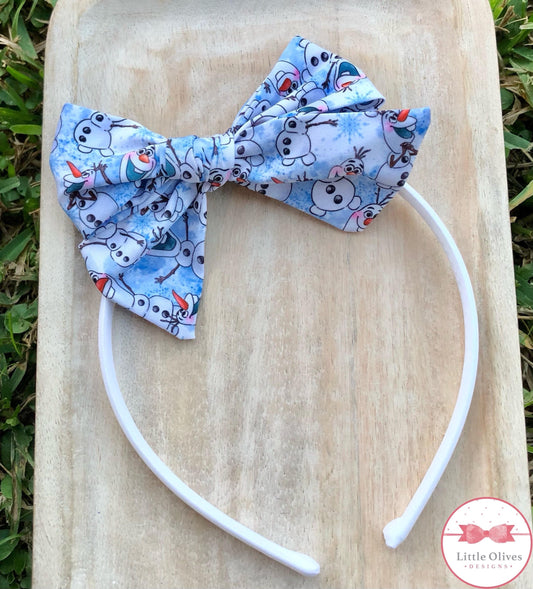 HAPPY SNOWMAN BOW HEADBAND