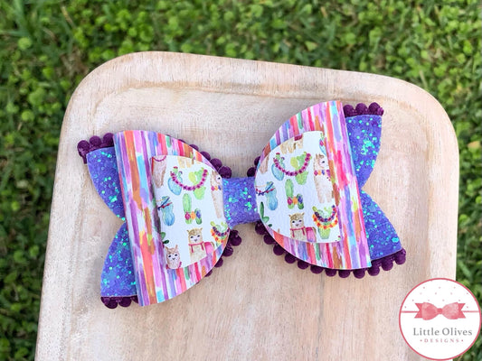 SWEET LLAMAS BOW - PURPLE