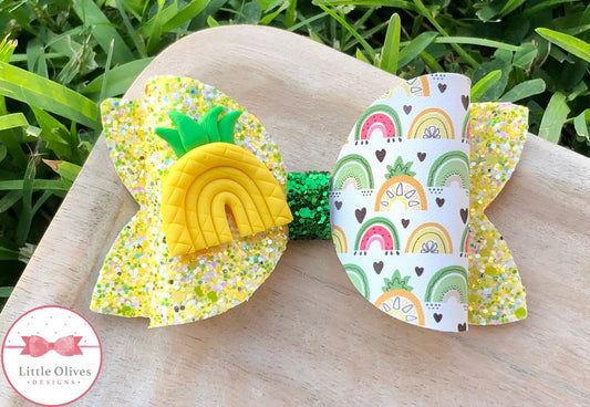 PINEAPPLE RAINBOW CLAY BOW