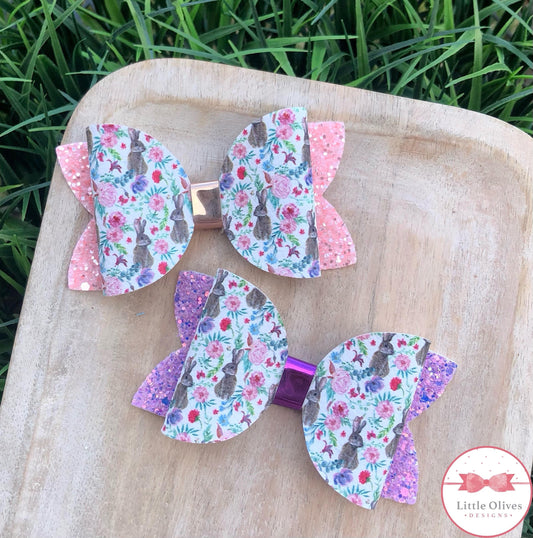 PINK & PURPLE BUNNIES BOW