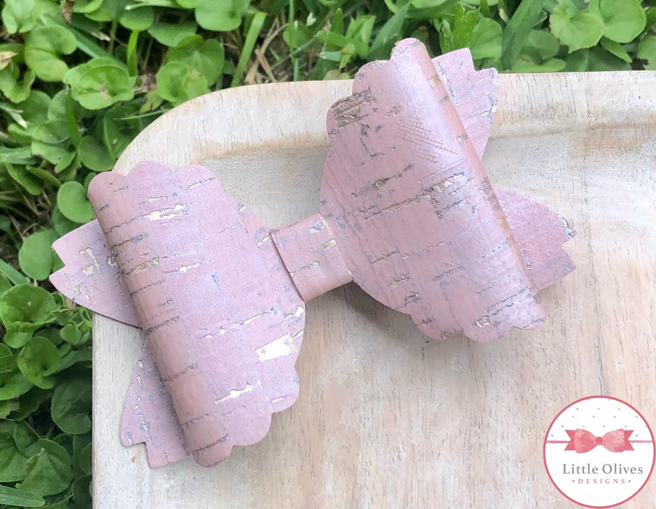 PINK SHIMMER CORK BOW