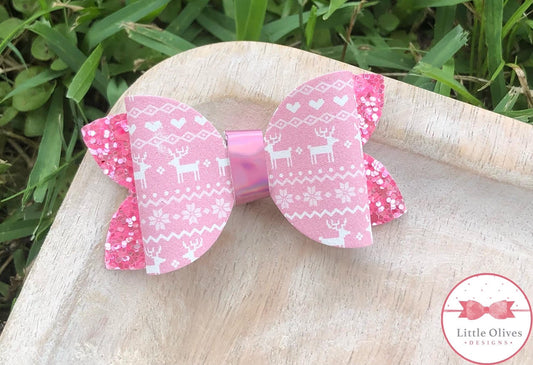 PINK SWEATER  MINI BOW