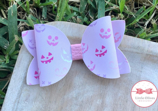 PINK JACK-O-LANTERN BOW - PRINT