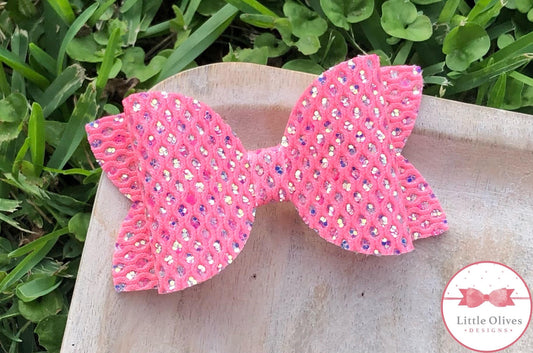 PINK MERMAID NETTING BOW