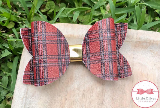 PLAID (RED) BOW