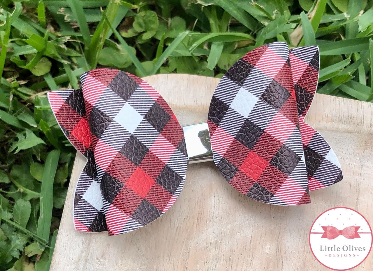 PLAID (BLACK) BOW