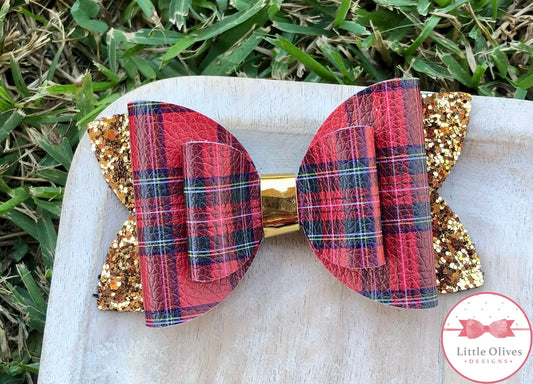 RED TARTAN PLAID BOW