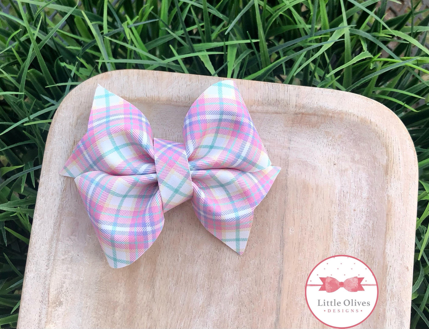 PLAID LARKIN BOW