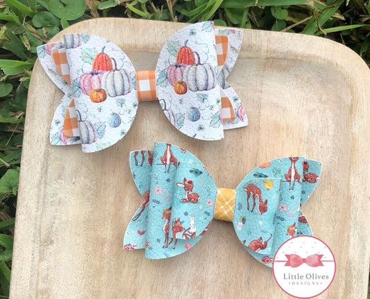 PLAID PUMPKINS & FAWN BOWS